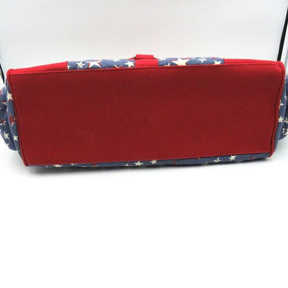 Longaberger Tote Bag Large Americana Rope Handles Quilted Red Blue Patriotic - Picture 4 of 14